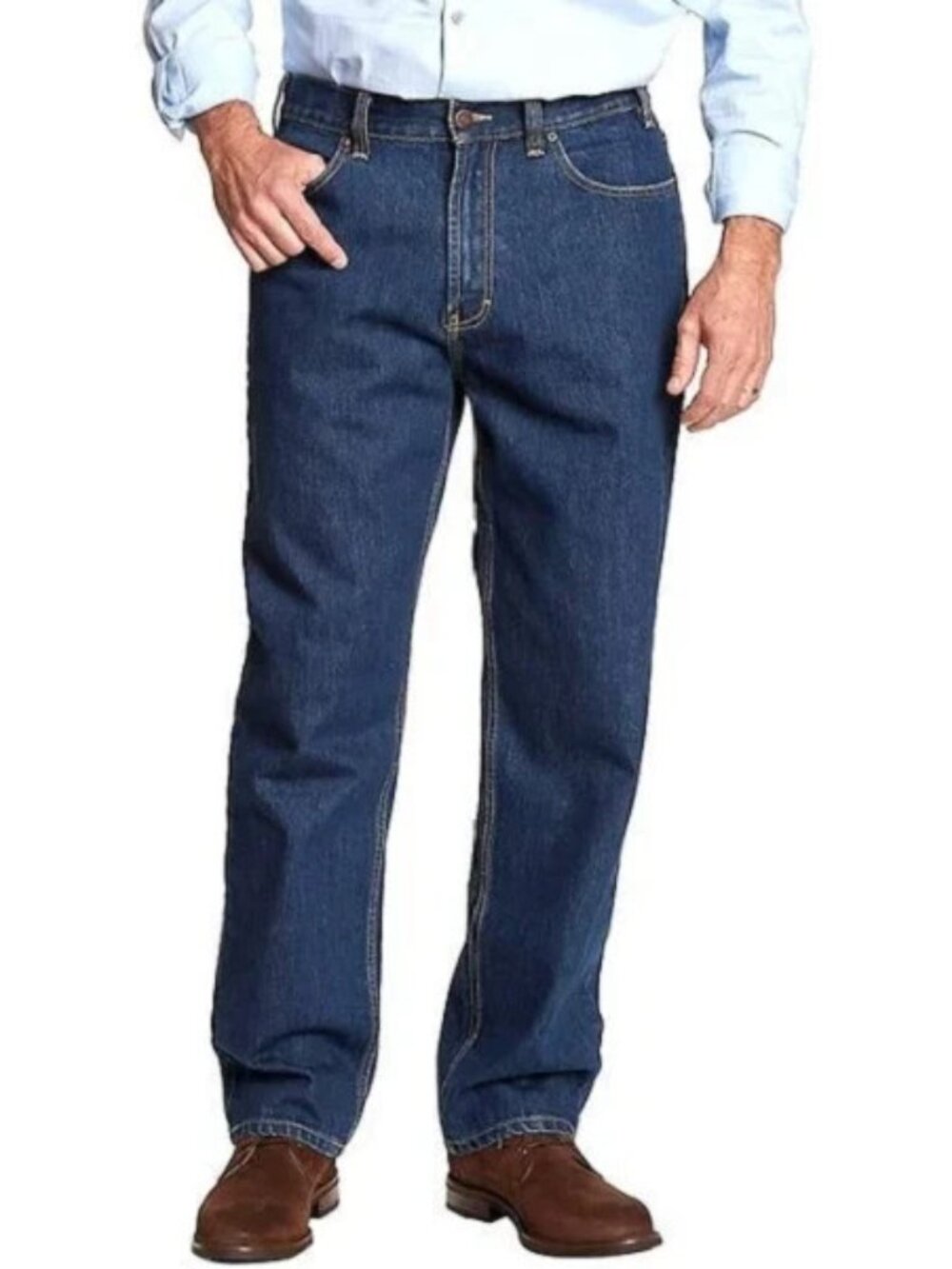 Kirkland Signature Men's Size 46X32 Cotton Relaxed Fit Double Stitched Jeans NWT